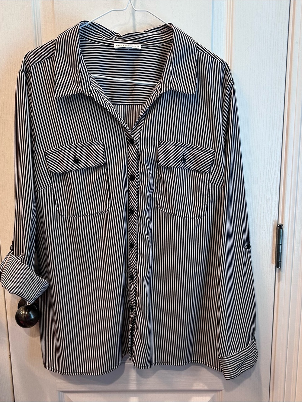Lot Of 2 Women’s Long Sleeve Notations Brand Button Up Size XL Blouses - Picture 6 of 10